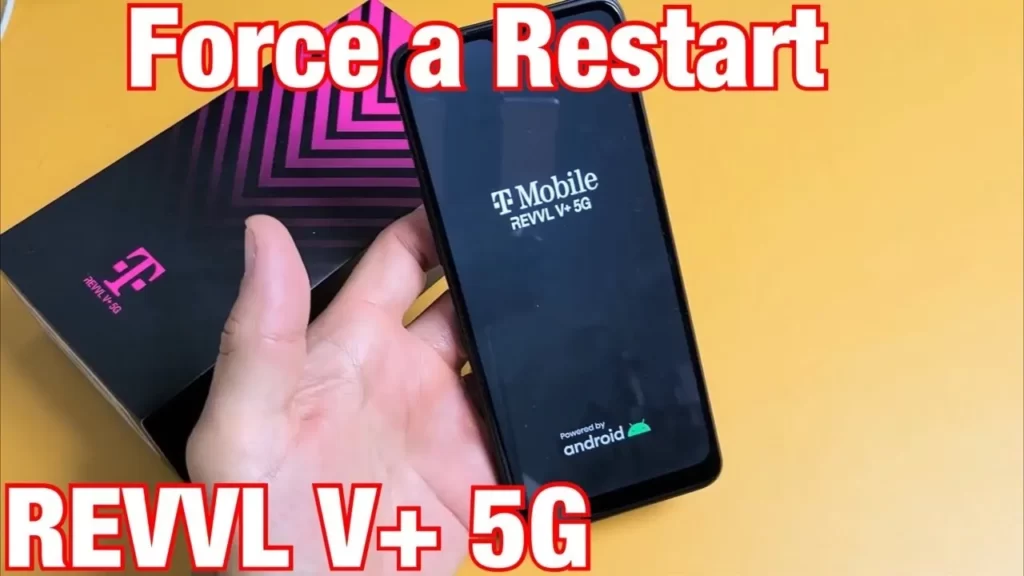 force a restart overlay text with tmobile phone in hands