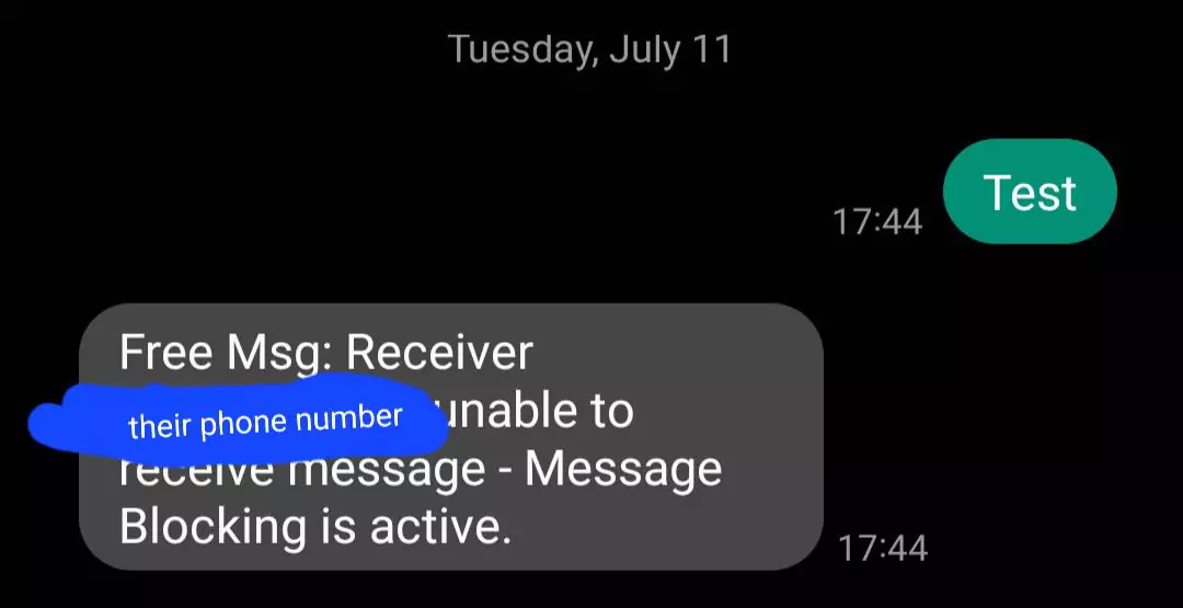 Unable to Send Message - Message Blocking is Active tmobile screenshot