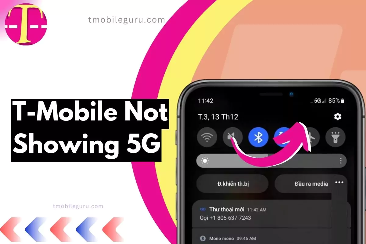 screenshot of 5G tmobile not showing with overlay text